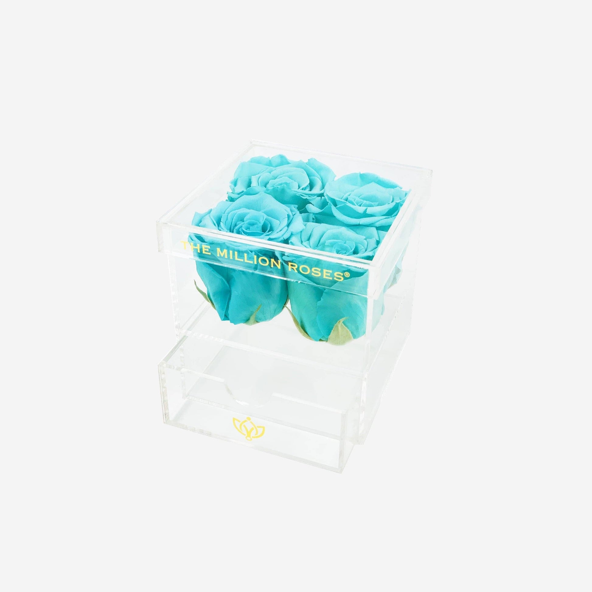 Acrylic 4 Drawer Box | Turquoise Roses - The Million Roses