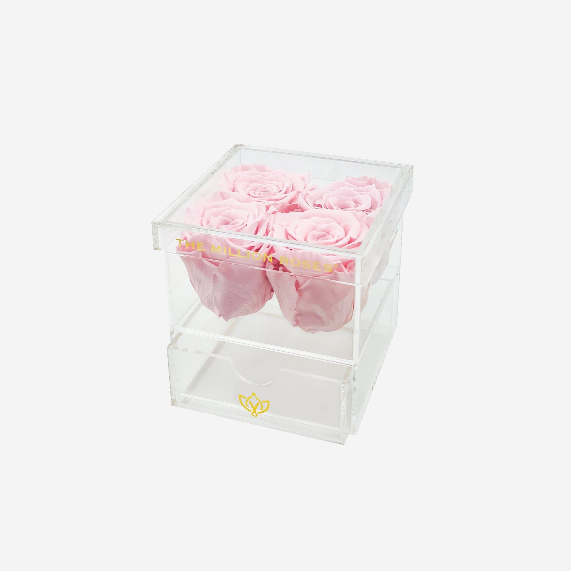Acrylic 4 Drawer Box | Light Pink Roses - The Million Roses