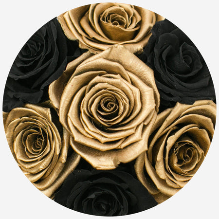 Basic Gold Box | Black & Gold Roses - The Million Roses