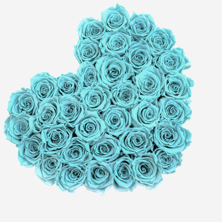 Heart Black Box | Turquoise Roses - The Million Roses