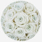 Basic Royal Blue Suede Box | White Roses - The Million Roses