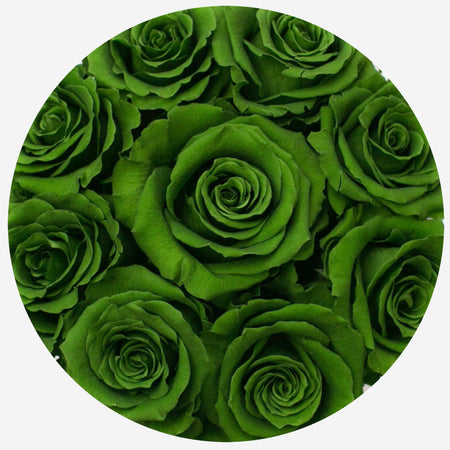 Basic White Box | Dark Green Roses - The Million Roses