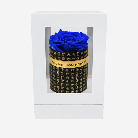 Single Black Monogram Box | Royal Blue Rose - The Million Roses