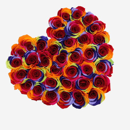 Heart Black Box | Rainbow Roses - The Million Roses