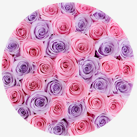 Supreme Black Box | Lavender & Pink Candy Roses - The Million Roses