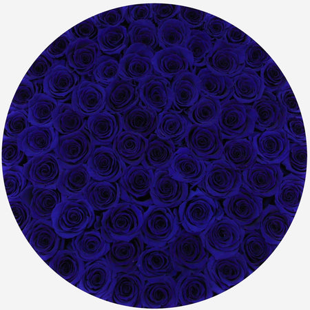 Deluxe Mirror Silver Box | Royal Blue Roses - The Million Roses