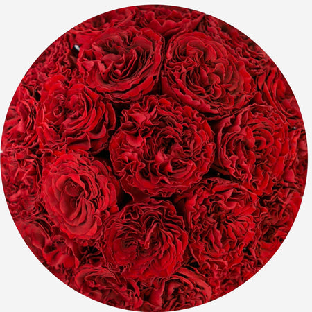 Classic Black Dome Box | Bright Red Carmen Roses - The Million Roses