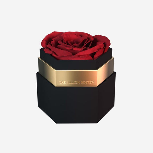 One in a Million™ Black Hexagon Box | Red Rose - The Million Roses