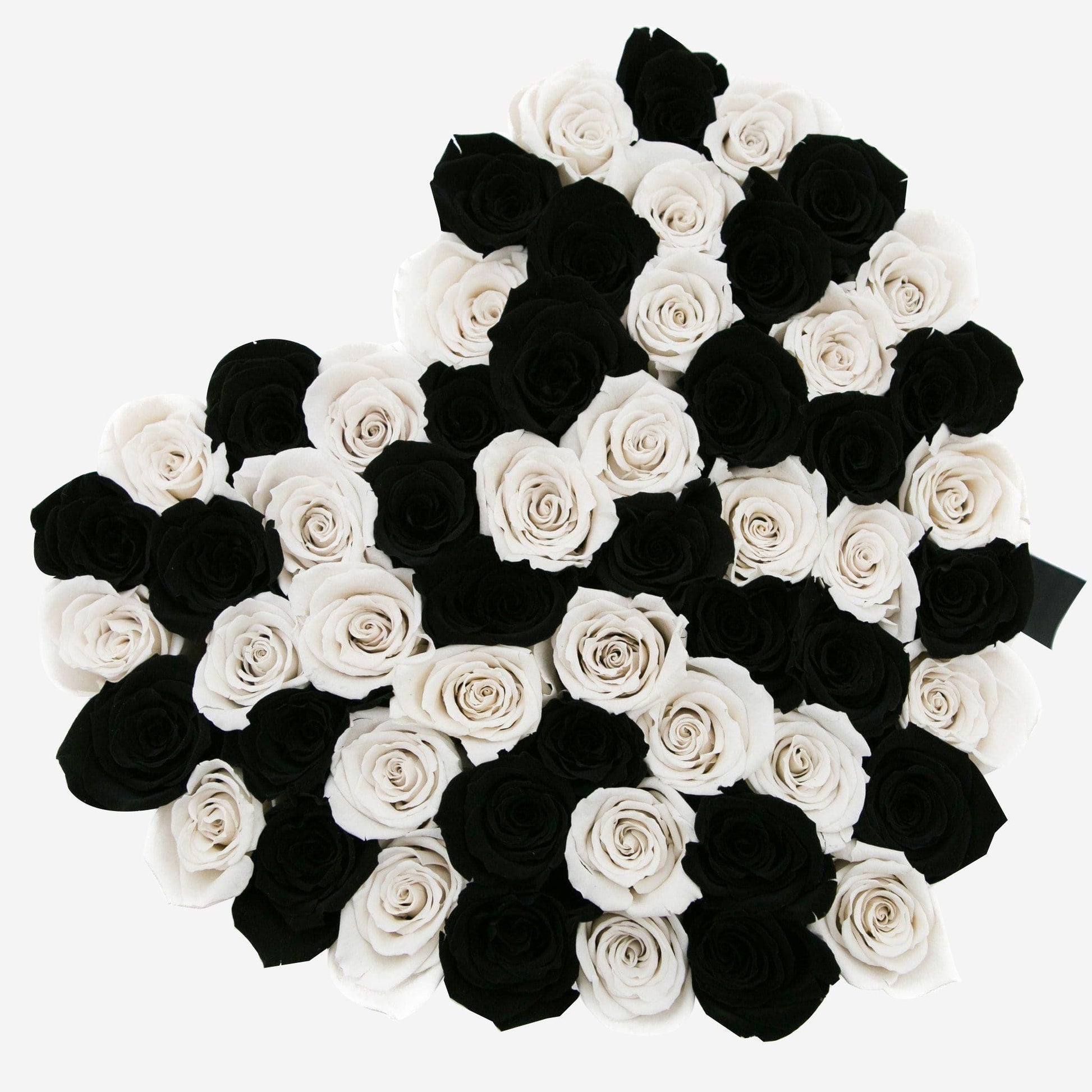 Heart White Box | Black & White Roses - The Million Roses