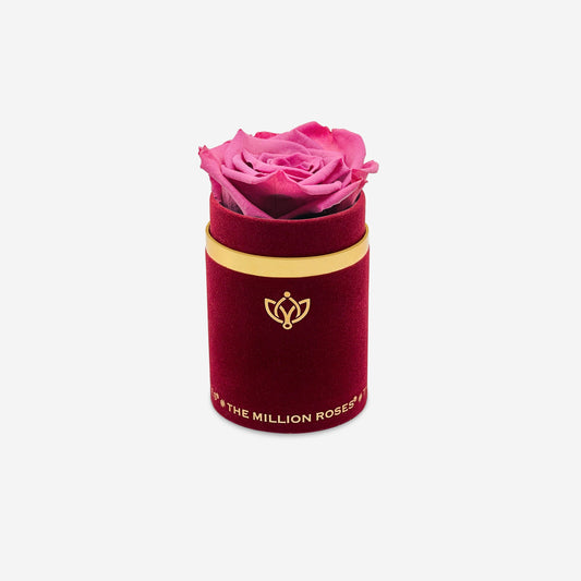 Single Bordeaux Suede Box | Orchid Rose - The Million Roses