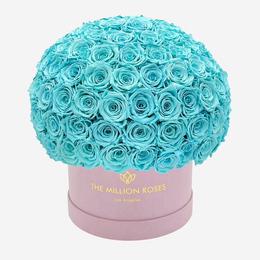 Supreme Light Pink Suede Superdome Box | Turquoise Blue Roses - The Million Roses