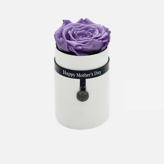 One in a Million™ Round Bílý Box | Happy Mother's Day | Levandulová růže