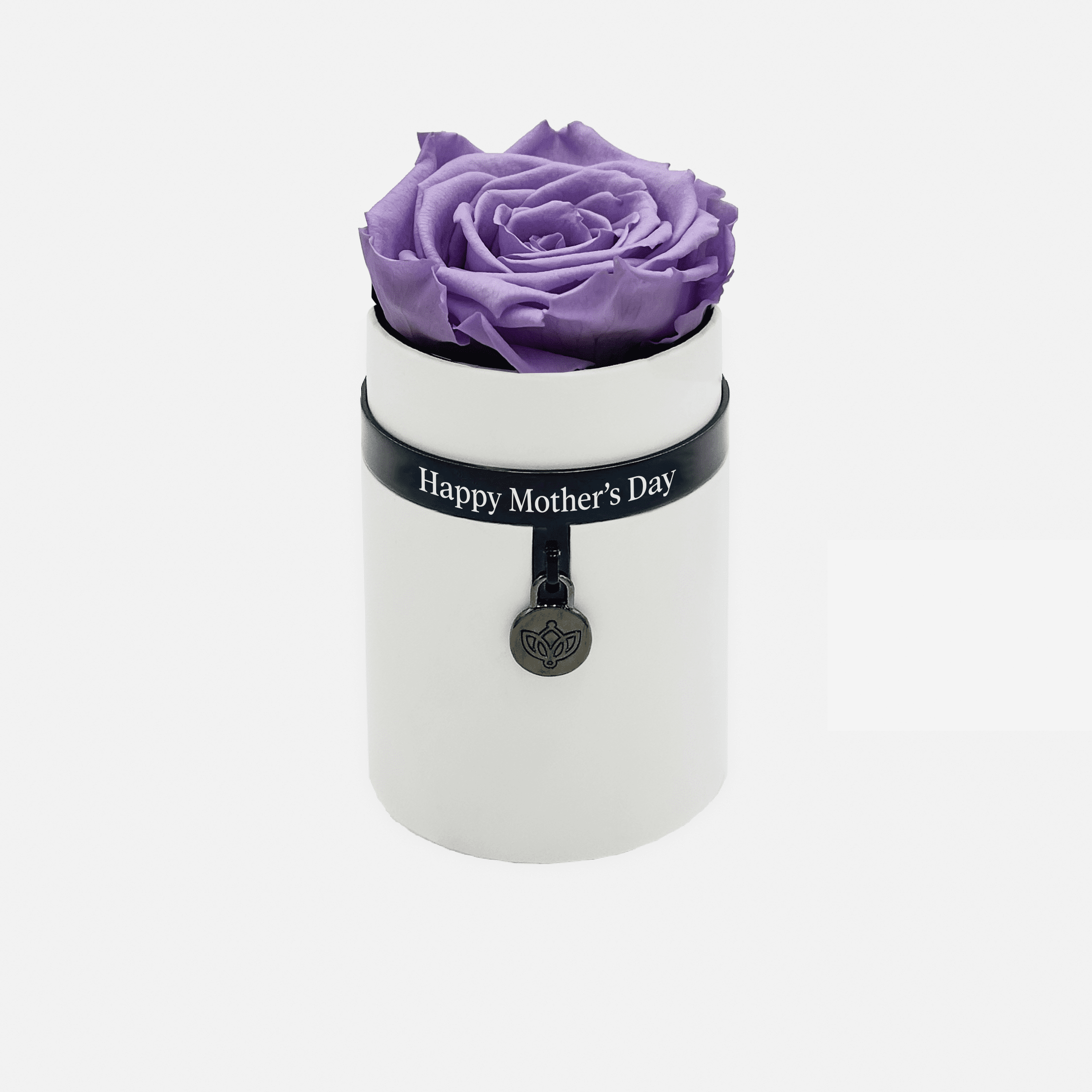 One in a Million™ Round Biely Box | Happy Mother's Day | Levandulová ruža