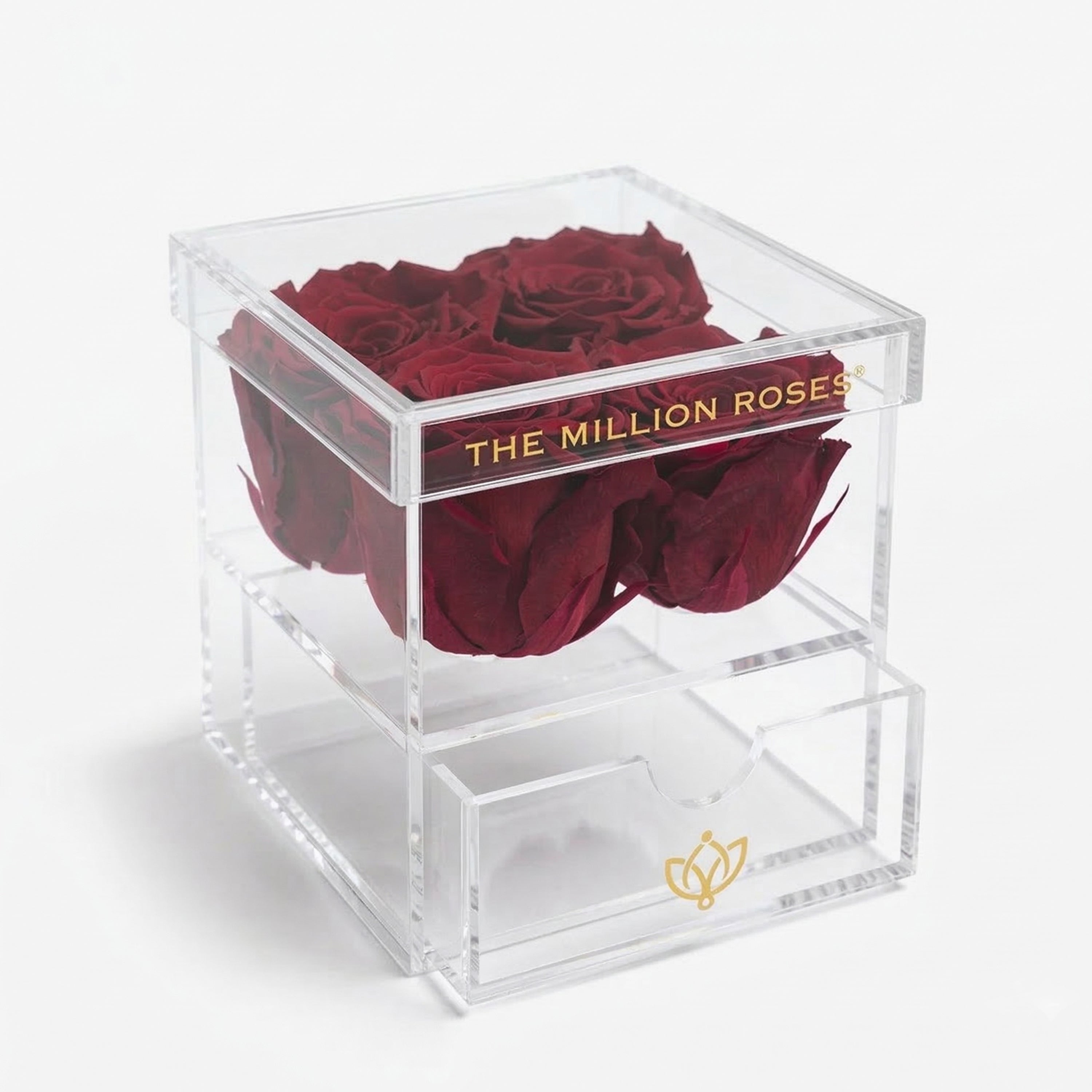 Acrylic 4 Drawer Box | Magenta Roses