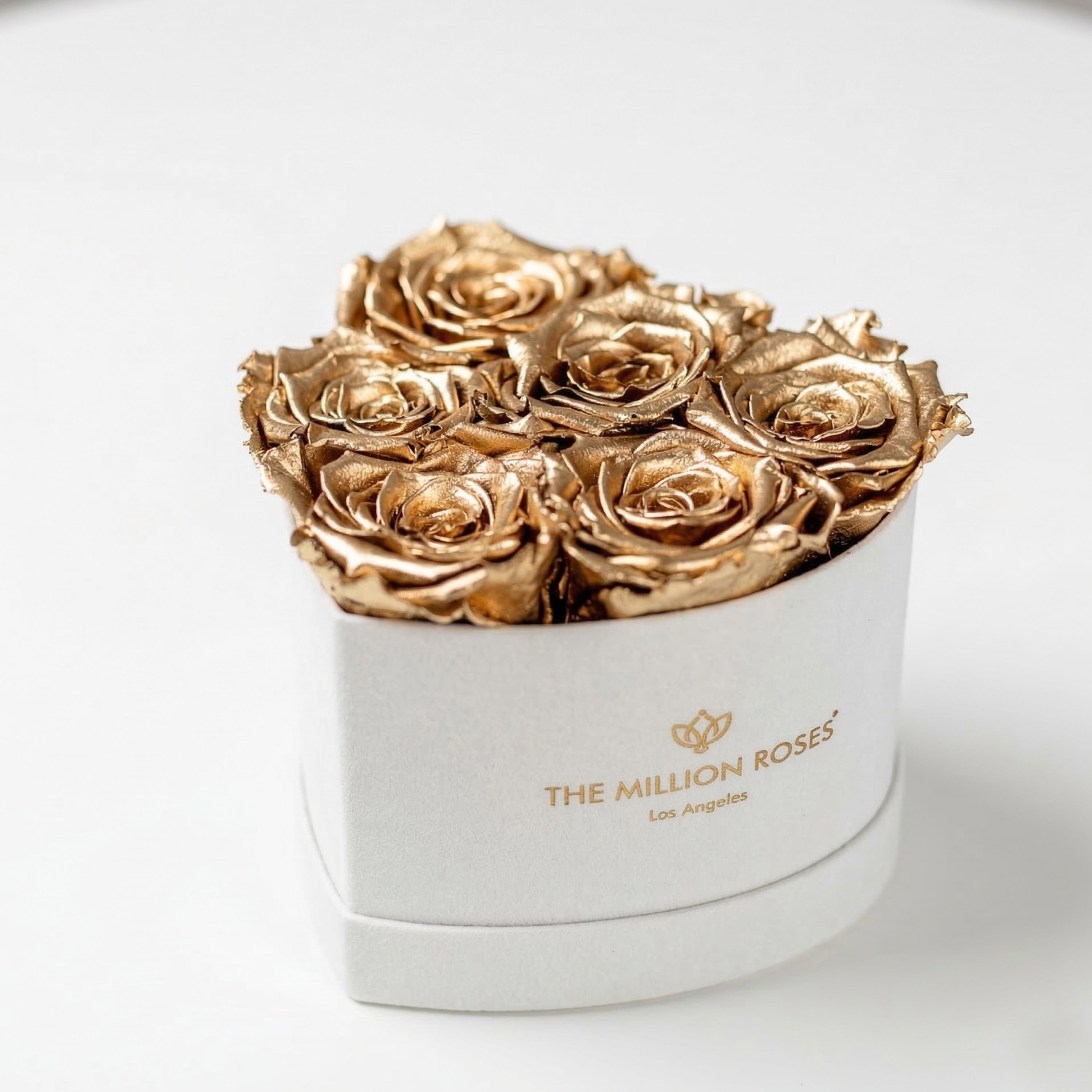 Baby Heart Beige Box | Gold Roses