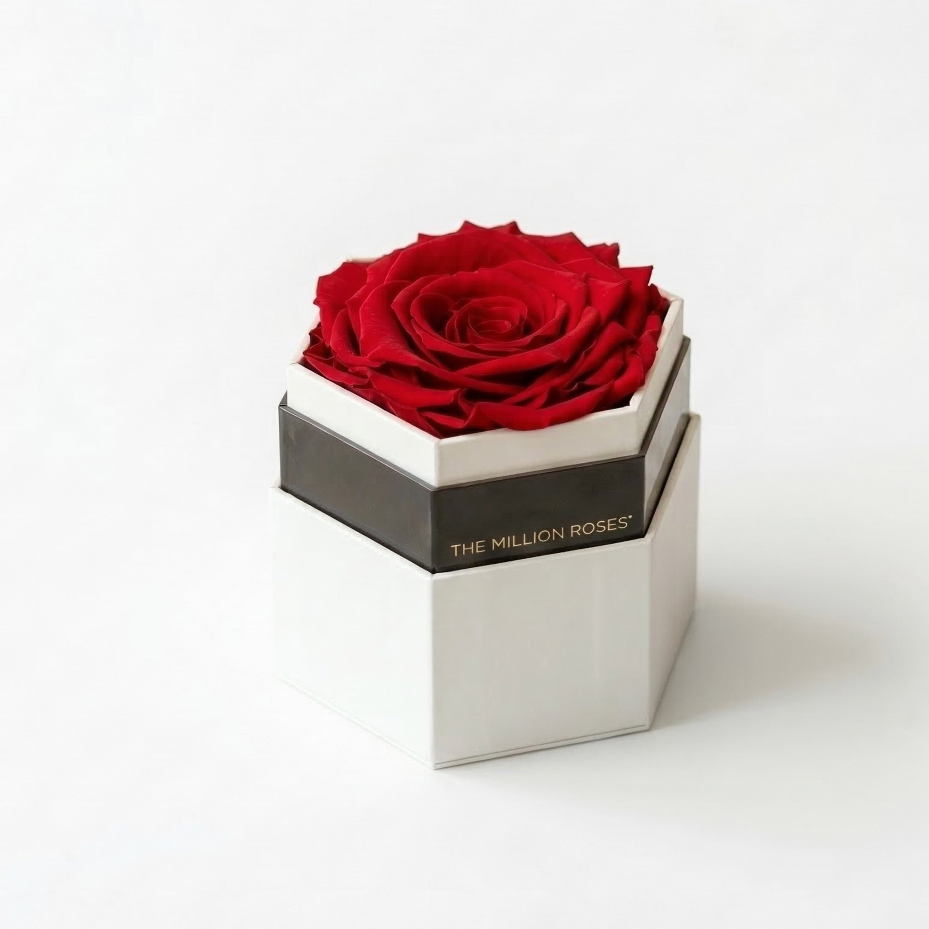 One in a Million™ White Hexagon Box | Red Rose