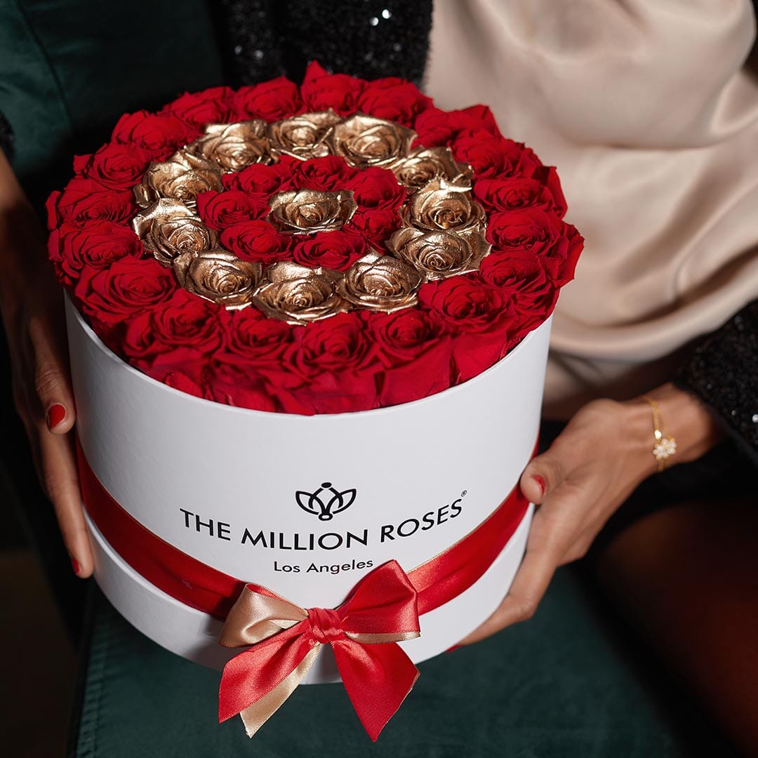 Supreme White Box | Red & Gold Roses | Target | The Million Roses