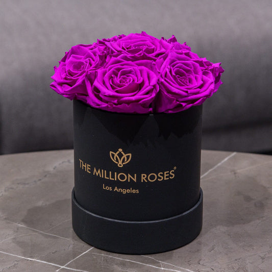 Cutie Neagră Basic | Trandafiri violet strălucitor