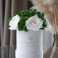 Basic Beige Suede Garden Box | White Roses