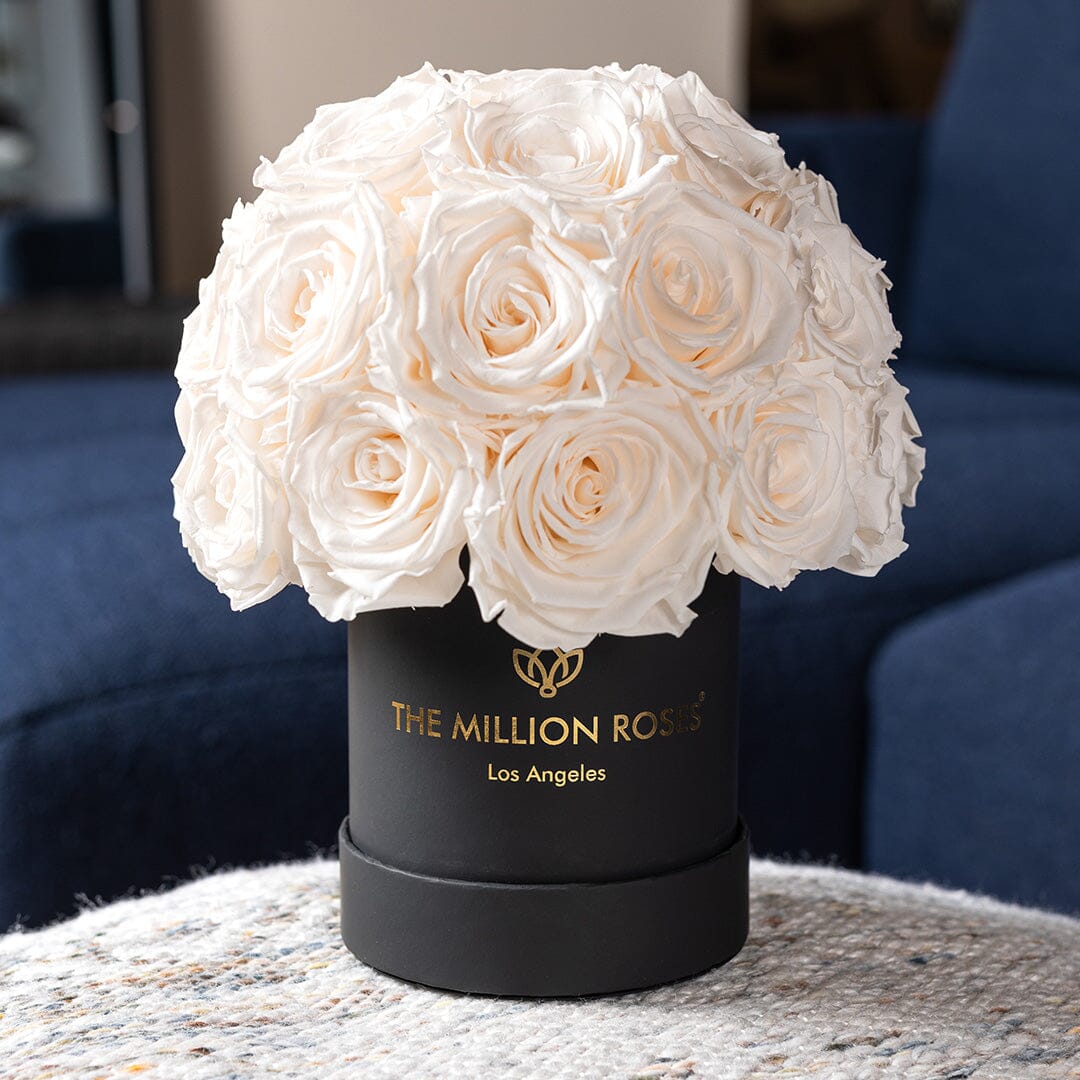 Basic Black Superdome Box | White Roses