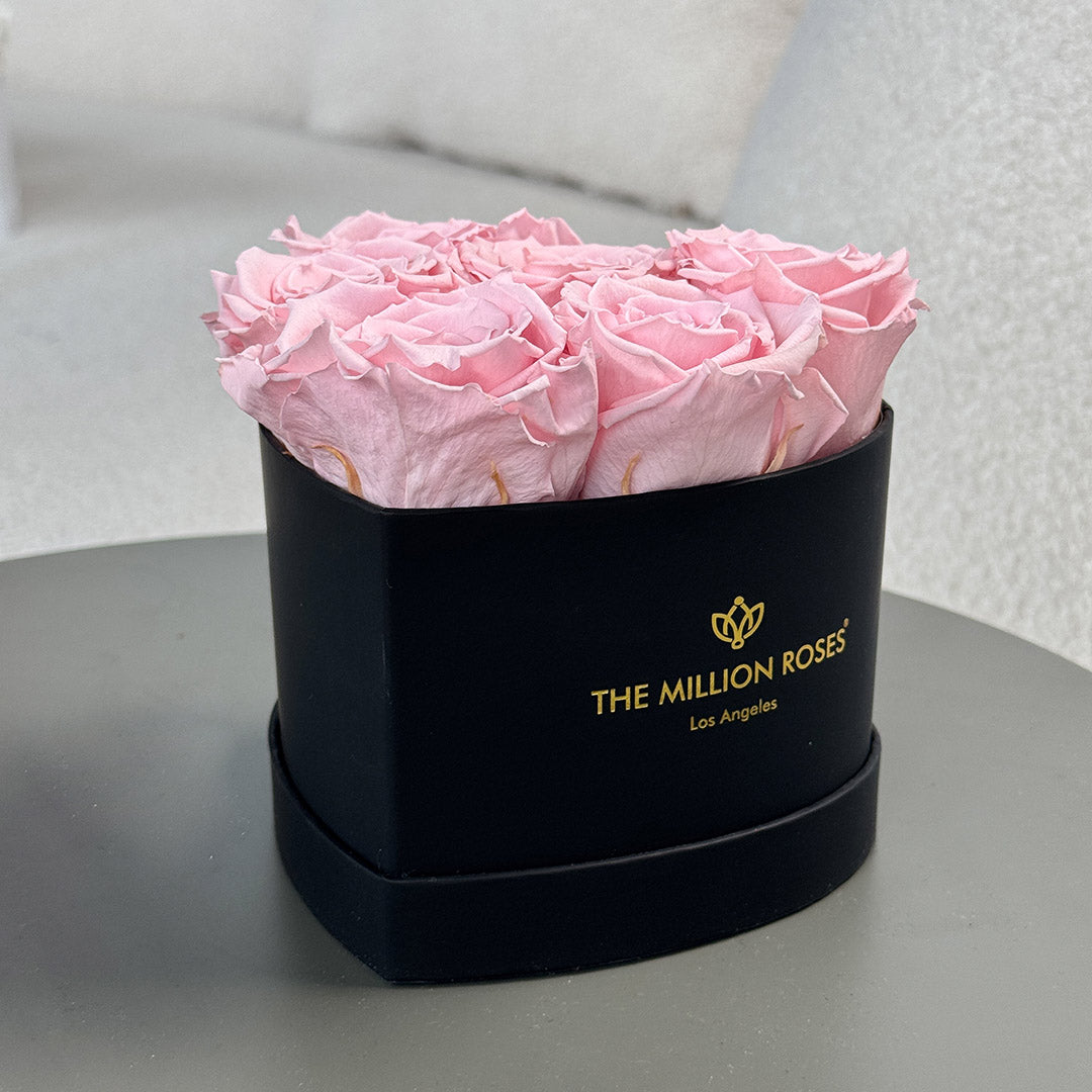 Baby Heart Black Box | Light Pink Roses