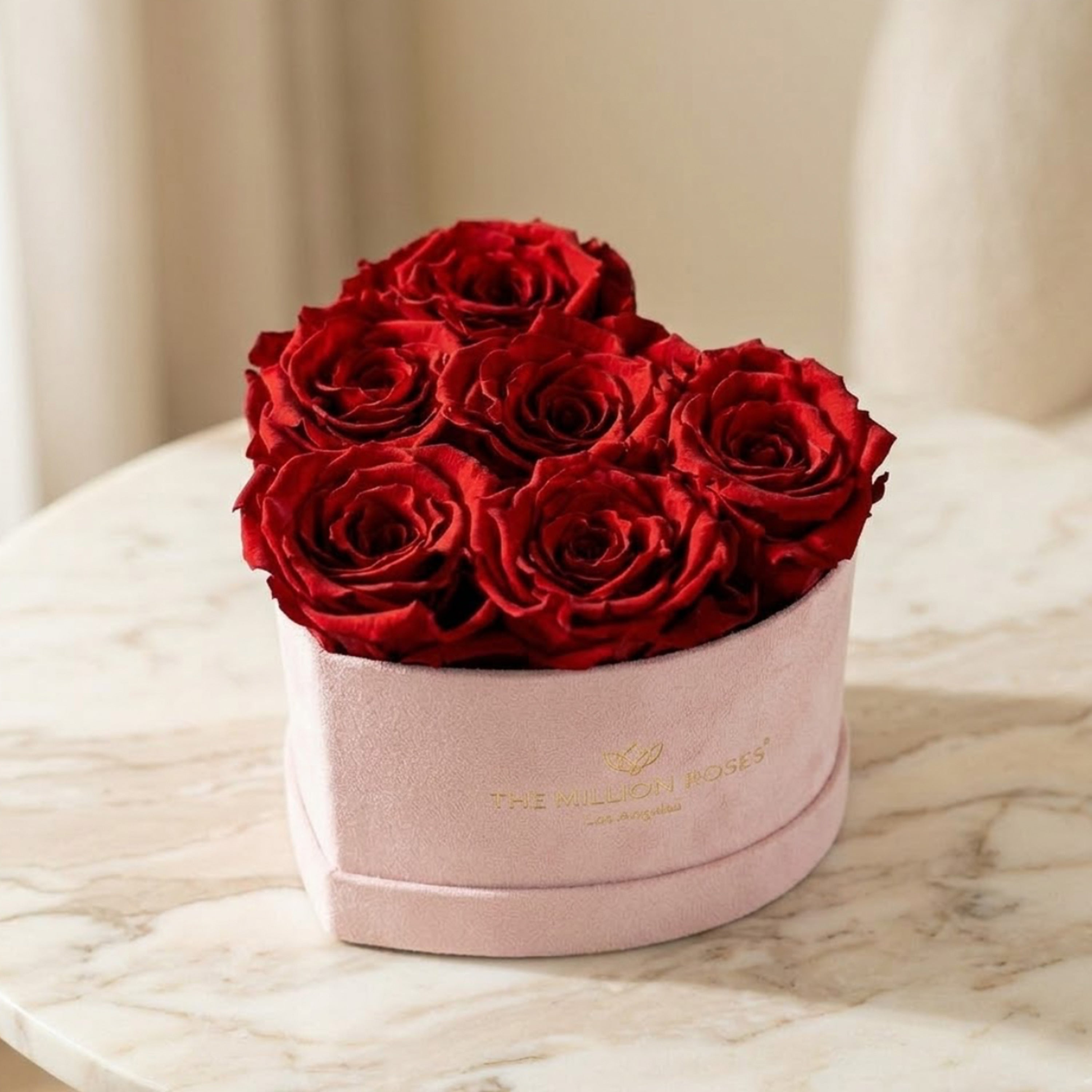 Baby Heart Light Pink Box | Red Roses