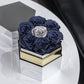 One in a Million™ Mirror Silver Hexagon Box | Smoky Blue & Silver Roses