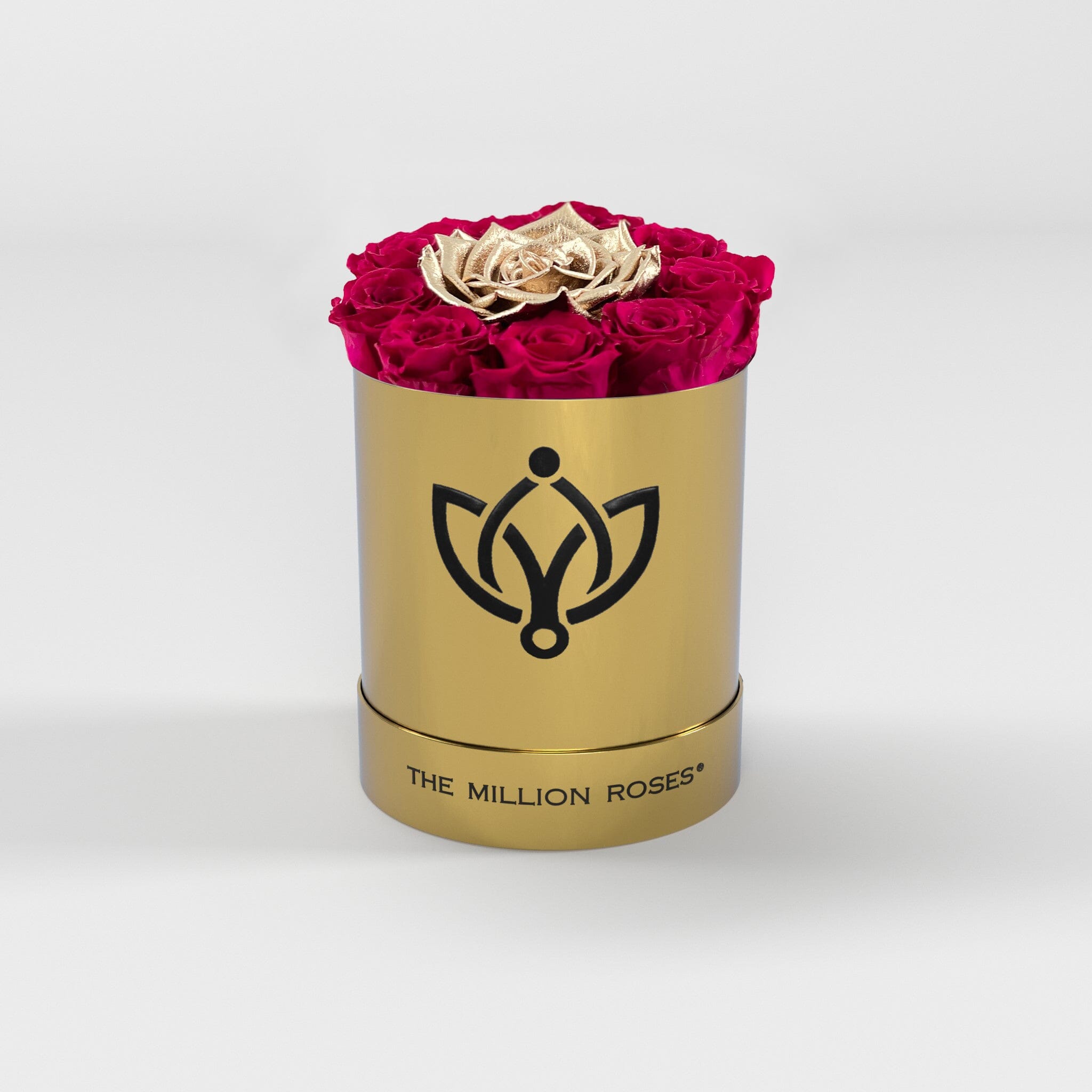 Basic Mirror Gold Box | Magenta & Gold Mini Roses
