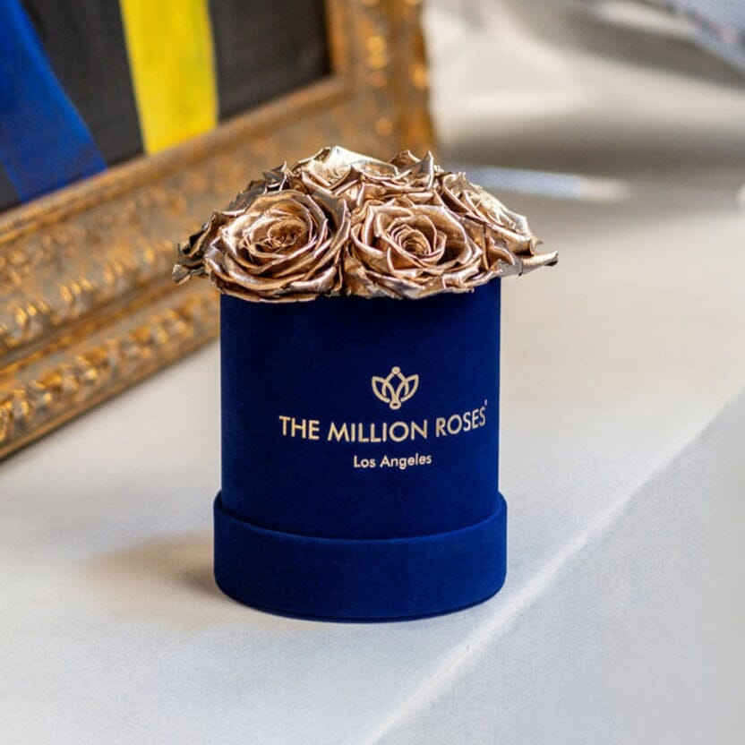 Basic Royal Blue Box | Gold Roses