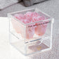 Cutie cu 4 compartimente Acrylic | Trandafiri roz bombon