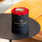 Černý Basic Box | Červené a zlaté mini růže