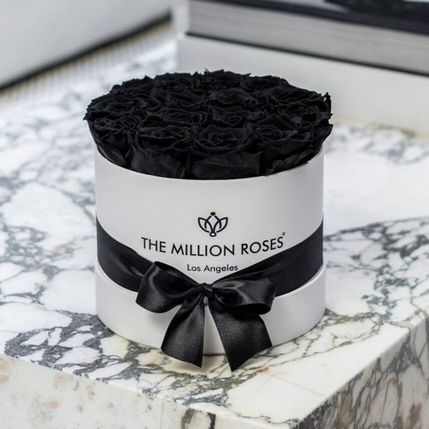 Classic White Box | Black Roses
