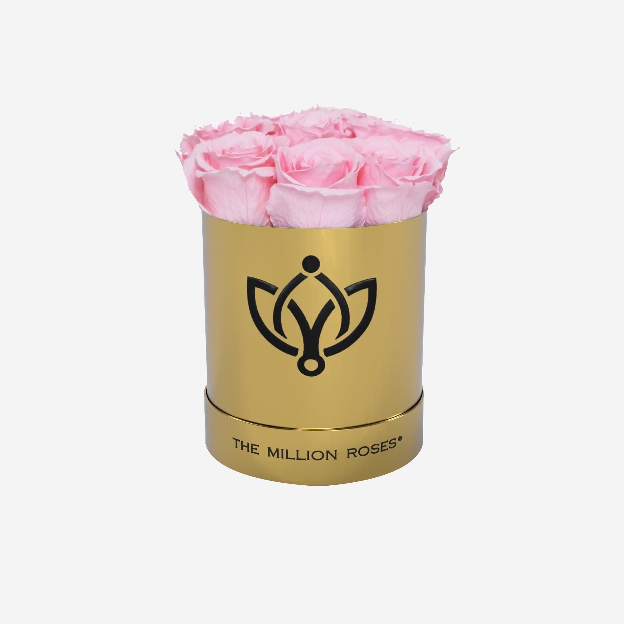 Basic Mirror Gold Box | Light Pink Roses - The Million Roses
