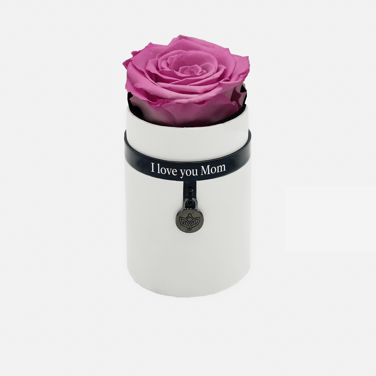 One in a Million™ Round White Box | I love you Mom | Candy Pink Rose