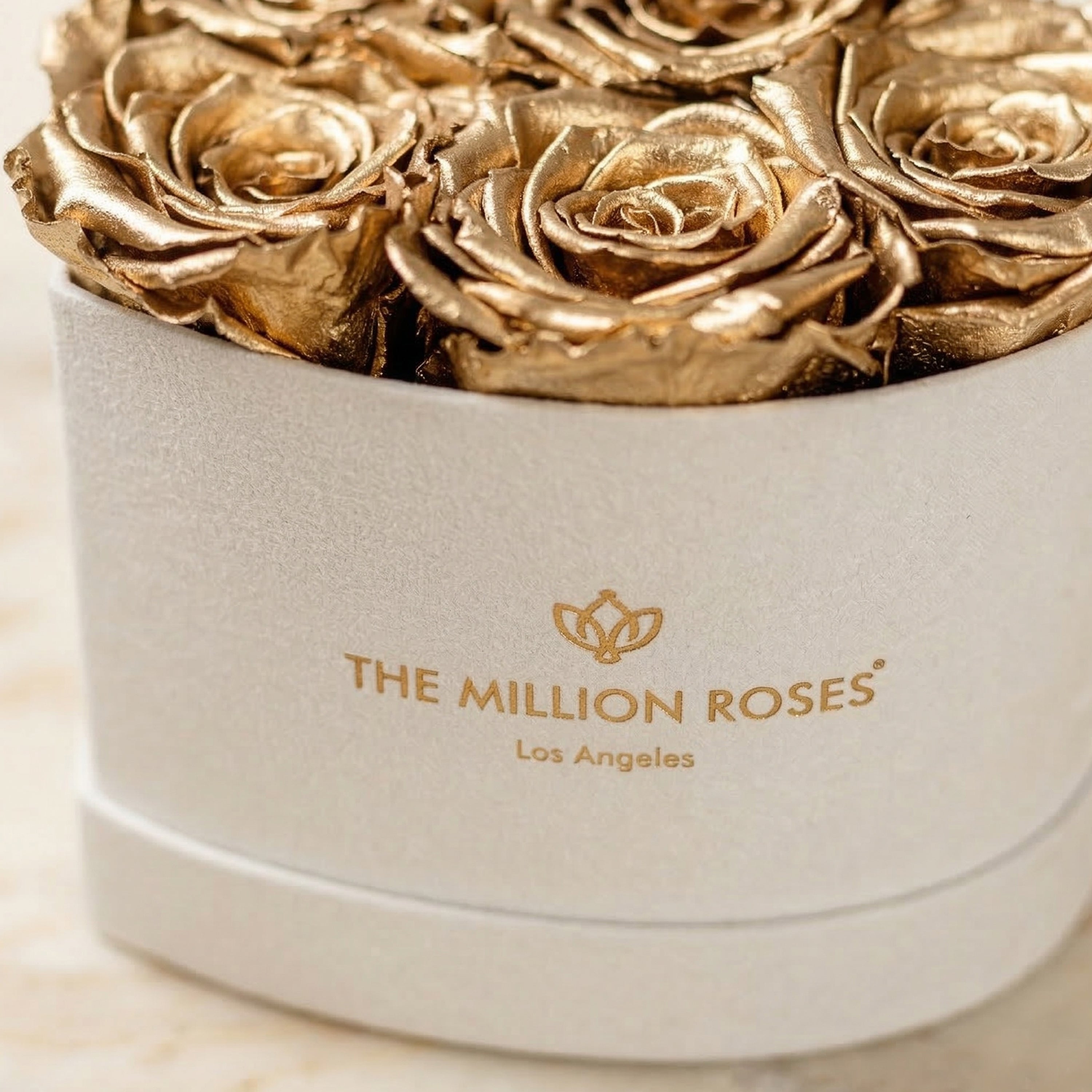 Baby Heart Beige Box | Gold Roses