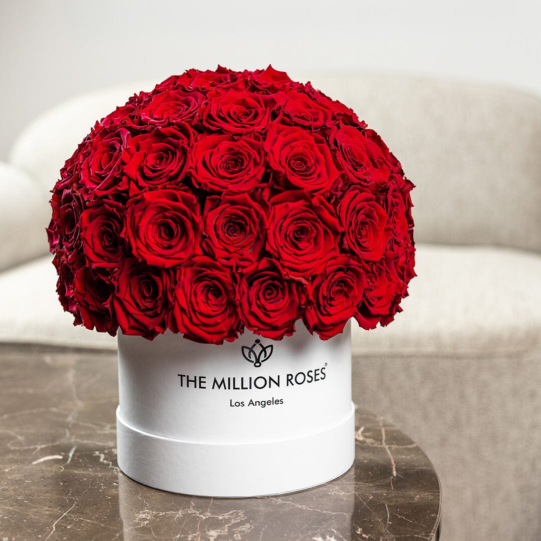 Classic White Superdome Box | Red Roses