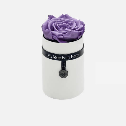 One in a Million™ Round White Box | My Mom is my Hero | Lavender Rose