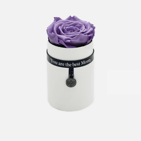 One in a Million™ Round Biely Box | You are the best Mom | Levandulová ruža