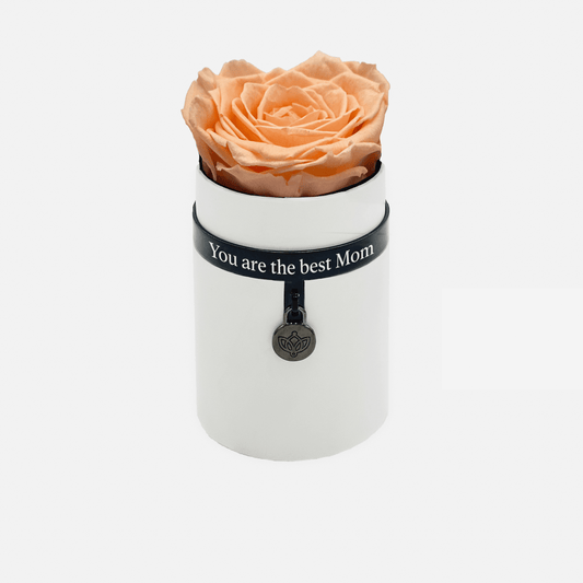 One in a Million™ Round White Box | You are the best Mom | Peach Rose