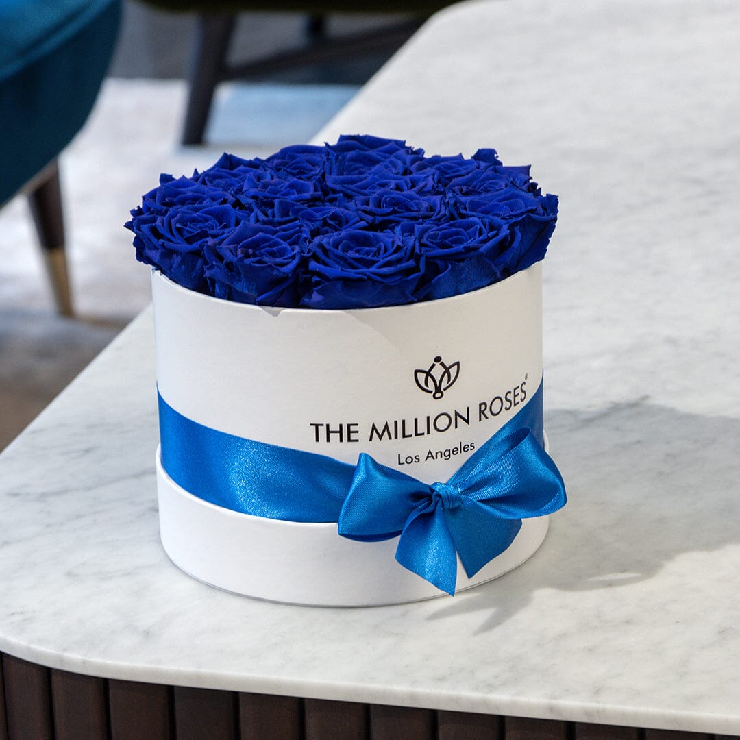 Classic White Box | Royal Blue Roses