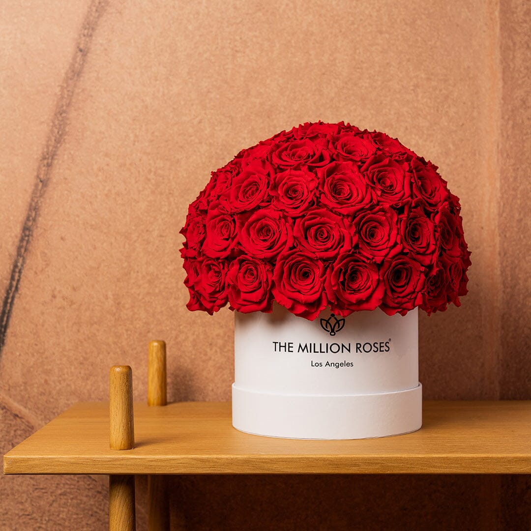 Classic White Superdome Box | Red Roses