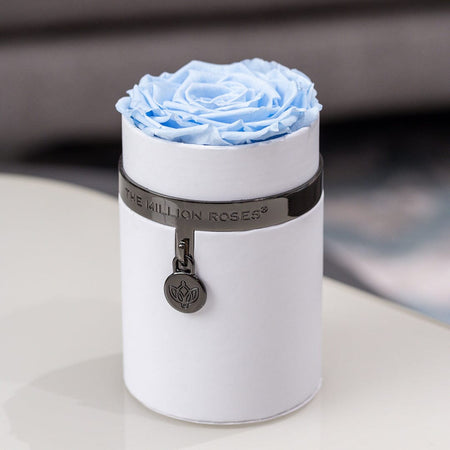 One in a Million™ Caja Redonda Blanca | Charm Edition | Rosa Azul Claro