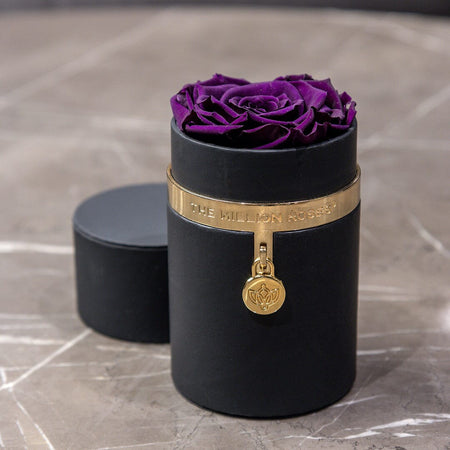 One in a Million™ Round Black Box | Charm Edition | Bright Purple Rose