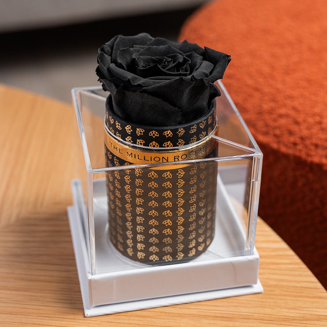 Single Black Monogram Box | Black Rose