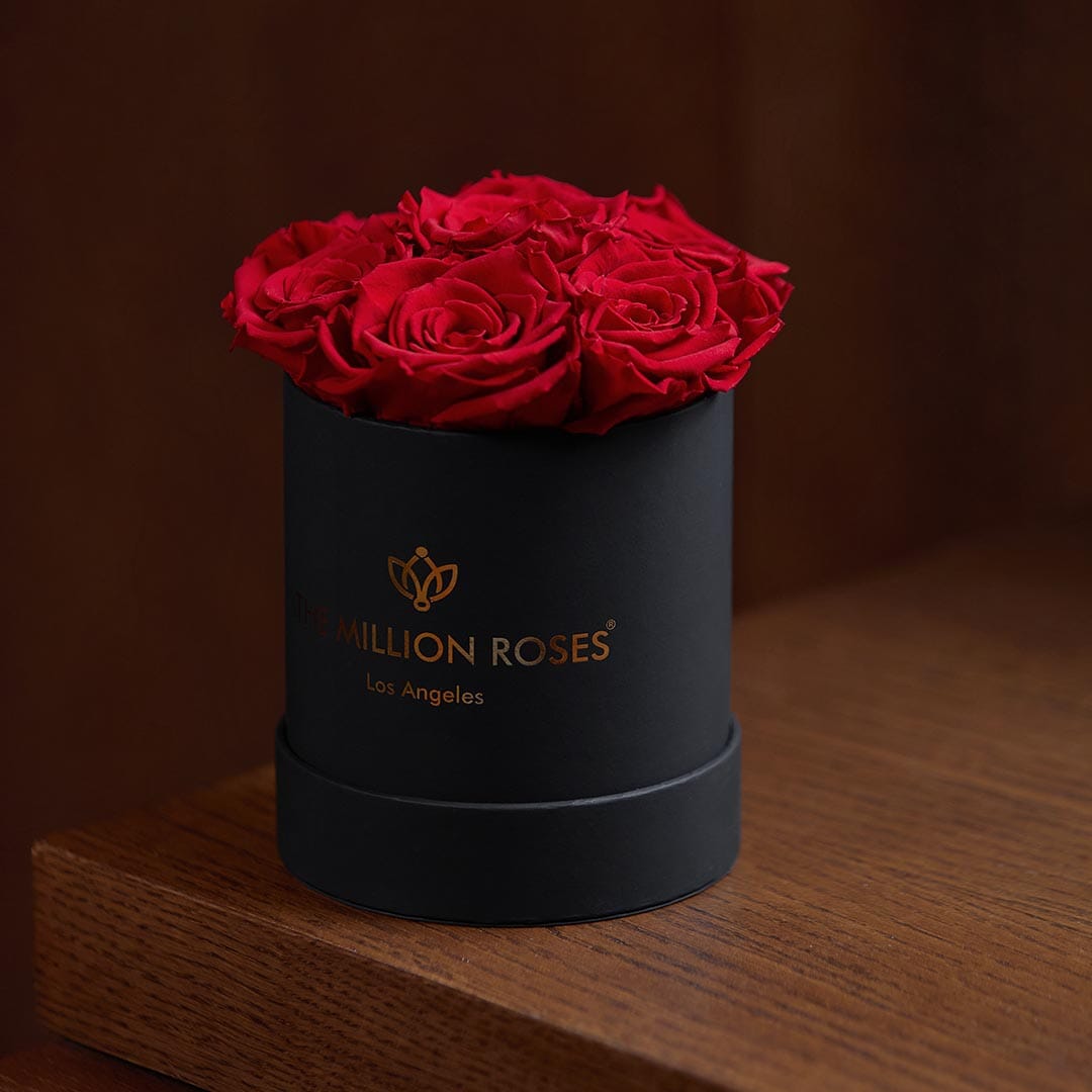 Boîte Basic Noire | Roses Rouges 