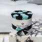 Biely Classic Box | Čierne a Tiffany Blue ruže