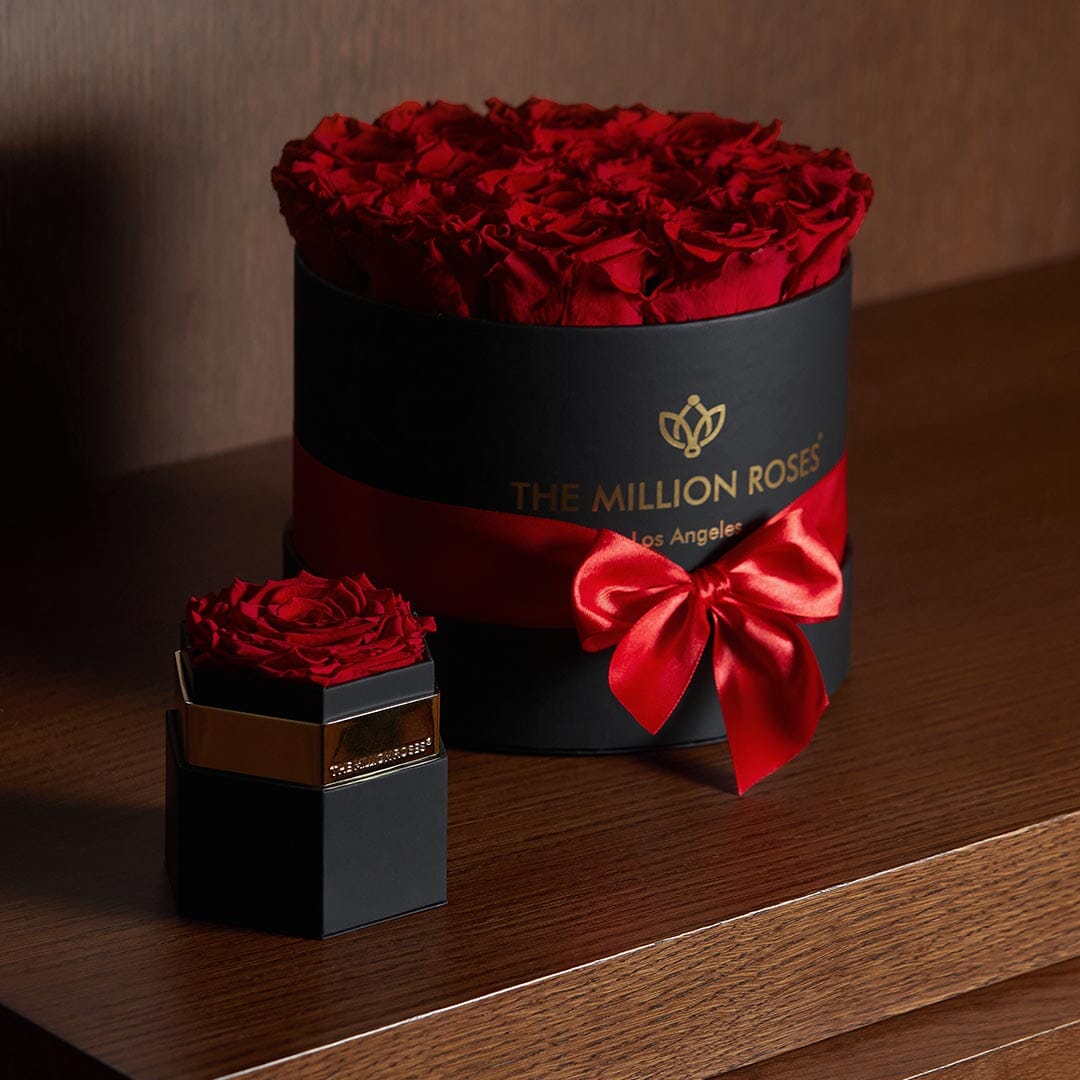 One in a Million™ Black Hexagon Box | Red Rose