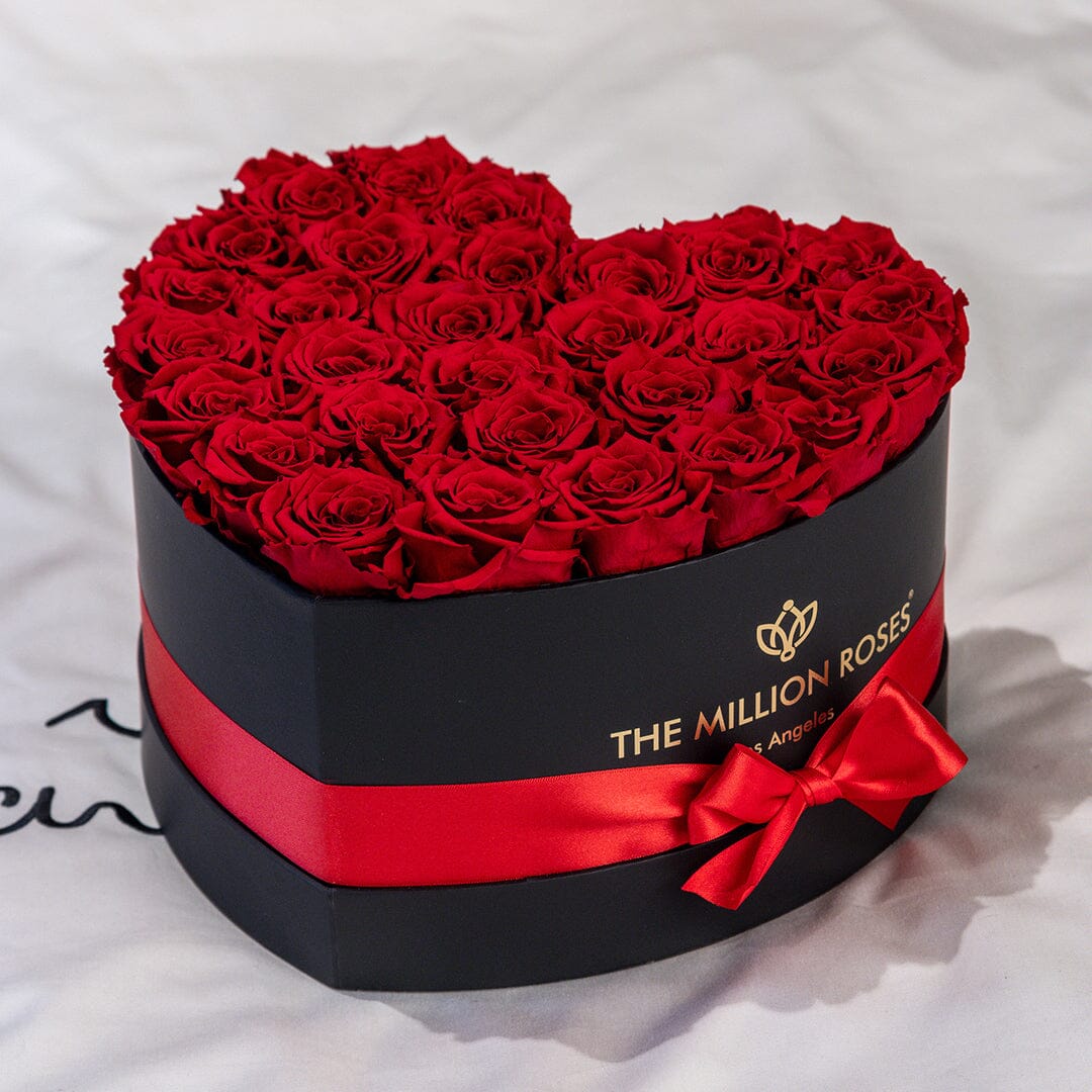 Cofanetto Nero Heart | Rose Rosse