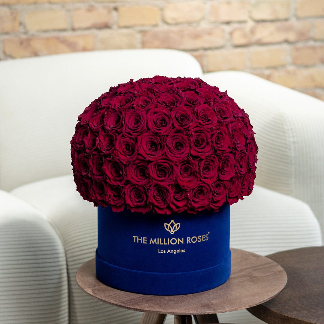 Supreme Royal Blue Suede Superdome Box | Burgundy Roses