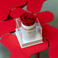 Biely Single Suede Box | Červená ruža